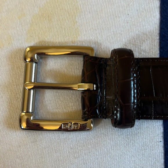 Beautiful Men’s Ralph Lauren Black Leather Belt. Croc embossed. Size 36 - Picture 2 of 7
